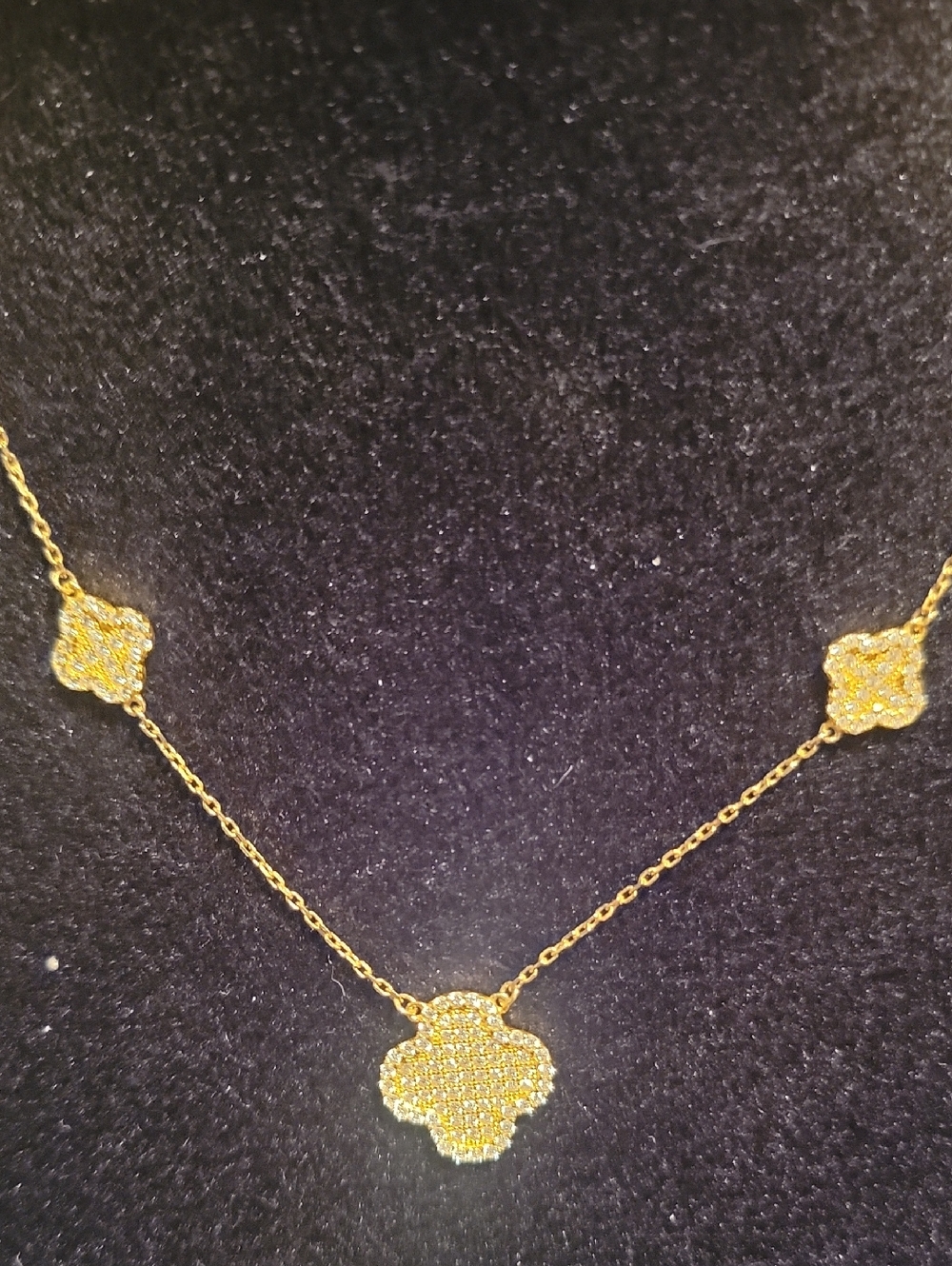 Delicate Gold Clover Motif Necklace for Women